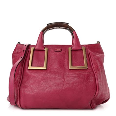 CHLOE Tumbled Lambskin Small Ethel Satchel Cyclamen